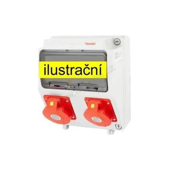 Rozvaděč FAMATEL v026-6kA - ZSF00200000.0 /3957 zásuvková skříň IP44 jištěná bez chrániče v026-6kA