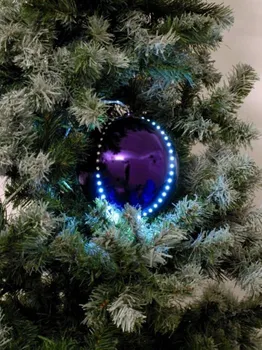 Vánoční ozdoba EuroPalms Sněhová LED koule 15 cm fialová
