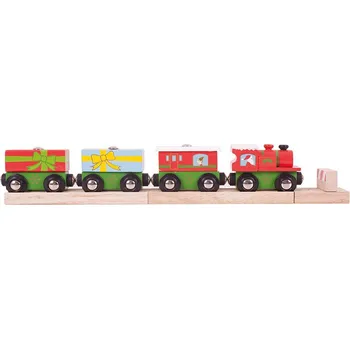 Vláček a vláčkodráha Bigjigs Toys Rail Vánoční vláček