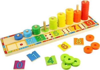 Dřevěná hračka Bigjigs Toys Deska nasazování s čísly