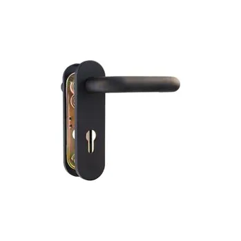 Dveřní kování Dveřní kování klika/klika, 72 mm pro vložku, ocel-plast, černé