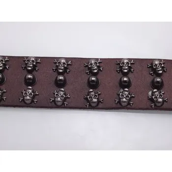 Náramek SteelArt. Kožený náramek,Lebkay So. KUZ202012