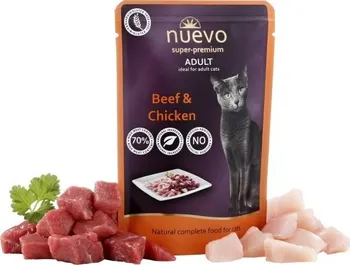 Krmivo pro kočku Nuevo Cat Adult kapsička kuřecí/hovězí 85 g