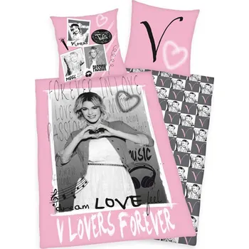 Povlečení Herding Violetta šedá 140 x 200, 70 x 90 cm