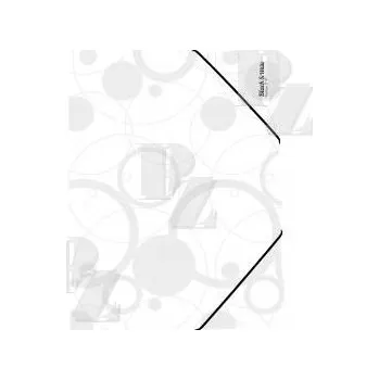 Kancelářské potřeby Plastové desky A4 Black &amp; White 3 chlopně s gumičkami bílé 2-587, Karton P+P