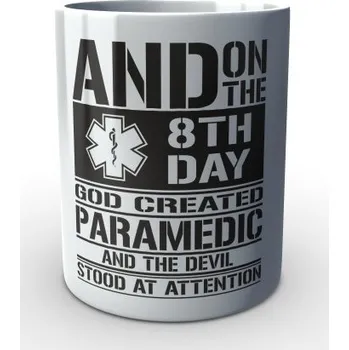 Sběratelský sportovní předmět Bílý hrnek PARAMEDIC 8th day - bílá