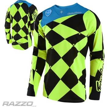 cyklistický dres Pánský dres TroyLeeDesigns SE Jersey Joker Flo Yellow Black 2018 XL