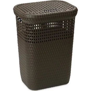 Koš na prádlo Aldotrade Ratan 60 l hnědý