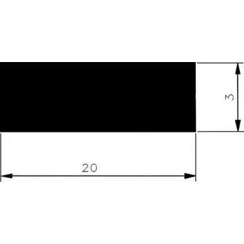 Stavební profil Plochá ocel 20x3 1.4301 nerez střih