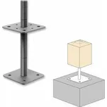 Patka pilíře s volnou maticí, 110x110x250x4,0 M24