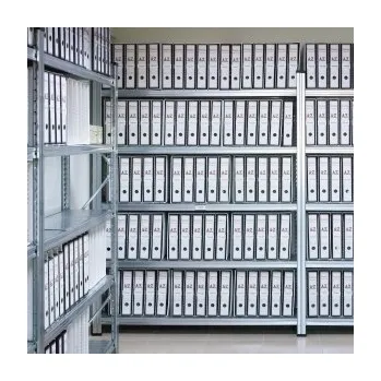 Dílenský regál EU-Regály.cz Kovový regál s policemi do archivu PN-165, výška 2,0m Hloubka: 320mm, Délka police: 600mm, Počet polic: 2