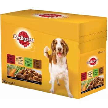 Krmivo pro psa Pedigree Adult kuřecí/jehněčí/drůbeží/hovězí 12 x 100 g