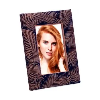 Rám na obraz Fotorámeček 10x15 LOTUS tm. modrý kph 1514