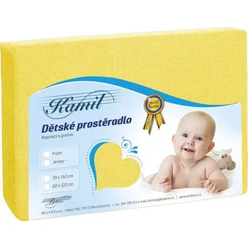 Prostěradlo jersey dětské 60x120 cm žlutá