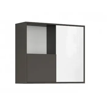 Recenze BRW Graphic II SFW2D/86/75/C šedý wolfram/vysoký bílý lesk Policová skříň Recenze BRW Graphic II SFW2D/86/75/C šedý wolfram/vysoký bílý lesk