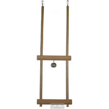 Dřevěná hračka Dřevěná dvojhoupačka s rolničkou 51cm - doprodej