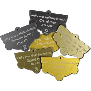 Pelisport Dřevěná Medaile ČSSH akrylová 1 gravírovaná strana