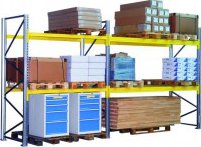 EU-Regály.cz Paletový regál PN-55, výška 4,0m Výška: 4000mm, Hloubka: 1100mm, Nosníkový pár délka: 1800mm s nosností 1150kg, Počet nosníkových párú: 4