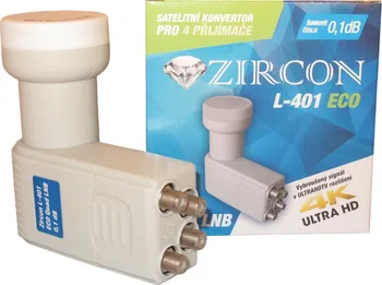 Satelitní konvertor Zircon L401 Quad Eco LNB