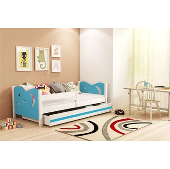 Dětská postel BMS GROUP dětská postel se zábranou Mikolaj bílá/modrá