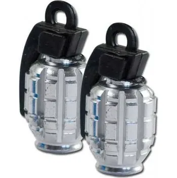 Auto-moto Krytky ventilu, granát, eloxováno, stříbrné