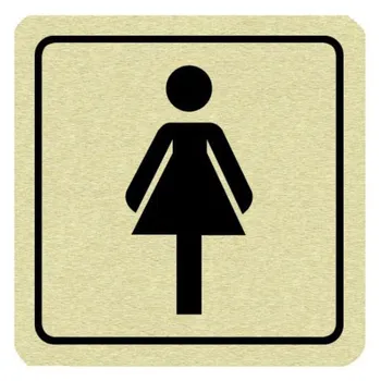 Informační tabulka Poháry.com Piktogram WC ženy zlato