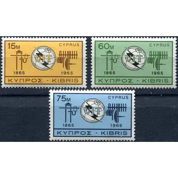Poštovní známka Řecko (1965) MiNr. 253 - 255 ** - Kypr (řecký) - Mezinárodní telekomunikační unie