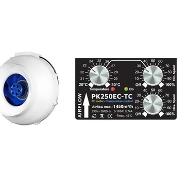 Domácí ventilátor PRIMAKLIMA Ventilátor PRIMA KLIMA CTRL 250 EC- 1450m3/h - Ø250mm - regulátor + termostat