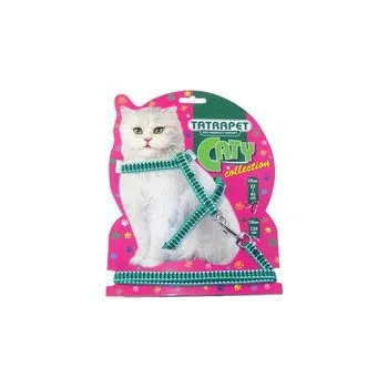 obojek pro kočku Tatrapet postroj s vodítkem pro kočku 1 x 22 - 45 / x 120 cm zelený