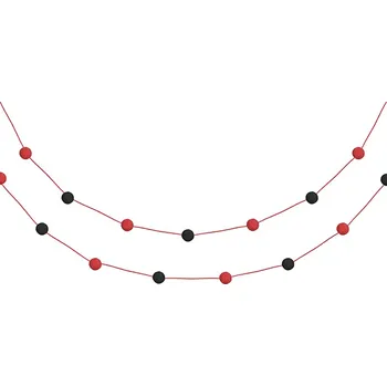 Party dekorace Partydeco Girlanda Pom-Pom červená/černá 2 m