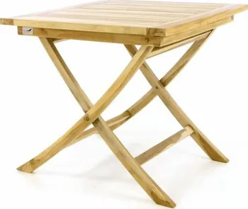 Zahradní stůl Divero zahradní stůl 80 x 80 cm týkové dřevo neošetřené