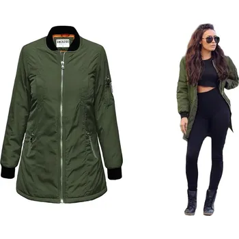 Fashionweek Dámská Bunda bomber parka MILITARY F125 Barva: Khaki, Velikost: S