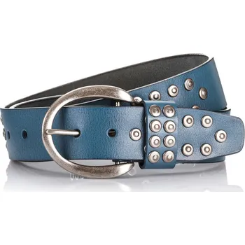 Opasek Jennifer Jones Dámský kožený opasek s cvoky 939 modrý Velikost: 90