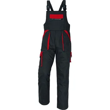 montérky CERVA Max černé/červené kalhoty s laclem, 54