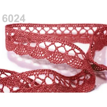 Stuha Krajka paličkovaná 18 mm - jahodová - 1 m
