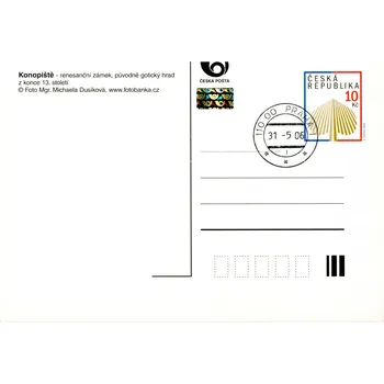Poštovní známka Česká pošta (2006) CPH 5 - O - 10,-Kč - Lipový list - 4 pohlednice (Praha, Konopiště, Vyšší Brod, Rožnov p. R.)