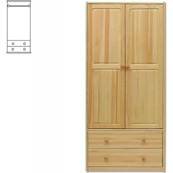 Šatní skříň Nabytek-dreveny.cz Dřevěná šatní skřín MASIV 111 z borovice Barevné provedení: Olše
