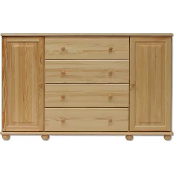 Komoda Nabytek-dreveny.cz Dřevěná komoda 4 šuplíky + 2 dvířka masiv 123 Barevné provedení: Olše