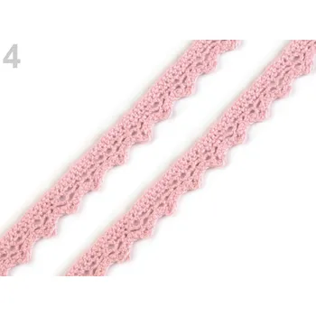 Stuha Krajka paličkovaná 11mm - starorůžová- 1m