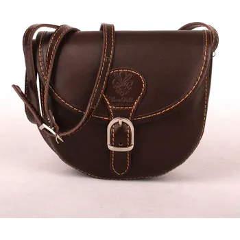 Tmavěhnědá malá kožená crossbody kabelka no. 45