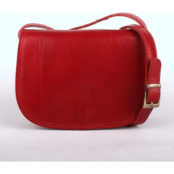 Kabelka Tmavěčervená malá kožená crossbody kabelka no. 46