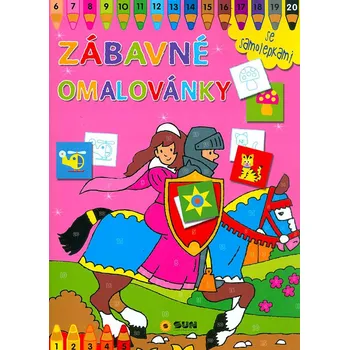 omalovánky Zábavné omalovánky se samolepkami růžové - Sun