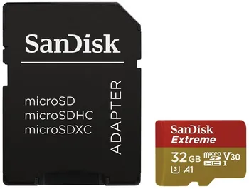 Paměťová karta SanDisk Extreme micro SDHC 32 GB Class 10 UHS-I V30 + SD adaptér (SDSQXVF-032G-GN6MA)