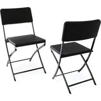 Garthen 37104 sada 2 skládacích polyratanových židlí 80 x 40 cm