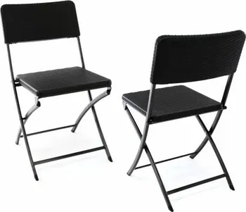 Garthen 37104 sada 2 skládacích polyratanových židlí 80 x 40 cm
