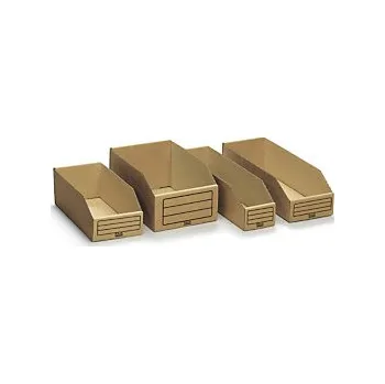 Úložný box Kartonový regálový zásobník, skládací 351 x 201 x 109/152 mm, hnědý, objem 9.4l, nosnost 2kg | RAJA - Balení po 50 ks