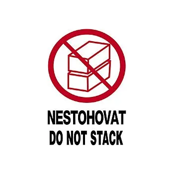 Samolepící etiketa Výstražné etikety 74x105mm, NESTOHOVAT / DO NOT STACK - Balení po 1 ks