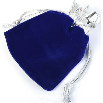 Dárková krabička Sametový pytlík modro - stříbrný