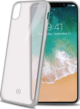 Pouzdro na mobilní telefon Celly Laser TPU Apple iPhone X stříbrný