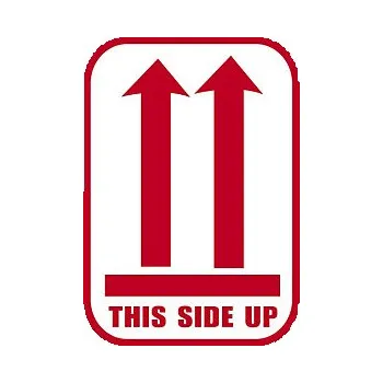 Samolepící etiketa Výstražné etikety 38x51mm, ŠIPKY / THIS SIDE UP - Balení po 1 ks